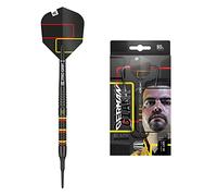 Target Darts Gabriel Clemens Black 80% Tungsten Soft Tip Darts Set Fléchettes à Pointe Souple Mixte, Noir, Jaune et Rouge, 18 g