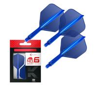 Target Darts K Flex Integrated Dart Flights and Shafts, No.6 Bleu (Court) | Lot de 3 K-Flex - No6, Kflex All in One Moulded Dart Flight & Stem | Professional Dart Accessories
