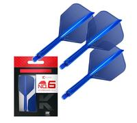 Target Darts K Flex Ailettes et Tiges de Fléchettes Intégrées, No.6 Bleu (Intermédiaire) | Lot de 3 K-Flex - No.6, Kflex All in One Ailettes et Tiges de Fléchettes Moulées | Accessoires de Fléchettes
