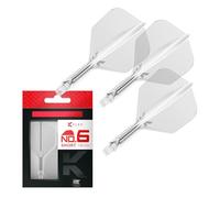 Target Darts K Flex Integrated Dart Flights and Shafts, No.6 Clear (Court) | Lot de 3 K-Flex - No6, Kflex All in One Moulded Dart Flight & Stem | Professional Dart Accessories