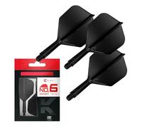 Target Darts K Flex Ailettes et Tiges de Fléchettes Intégrées, No.6 Noir (Court) | Lot de 3 K-Flex - No.6, Kflex All in One Ailettes et Tiges de Fléchettes Moulées | Accessoires de Fléchettes