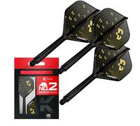 Target Darts K-Flex Bolide Fléchette Ailettes et Tiges, N° 2 (Moyen, 33mm) | Lot de 3 Kflex Intégré Vol et Arbre Système, Tout-en-Un Moulée Stem | Professionnels Fléchettes Accessoires