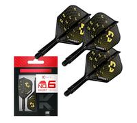 Target Darts K-Flex Bolide Fléchette Ailettes et Tiges, N° 6 (Court, 19mm) | Lot de 3 Kflex Intégré Vol et Arbre Système, Tout-en-Un Moulée Stem | Professionnels Fléchettes Accessoires