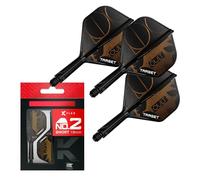 Target Darts K-Flex Cult Ailes et tiges de Fléchettes, N° 2 (Court, 19mm) | Lot de 3 Système Intégré d'ailes et de Tiges Kflex, Moulée Tout-en-Un Tige | Accessoires Professionnels Fléchettes