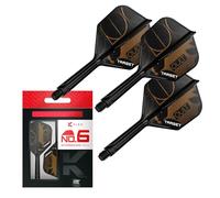Target Darts K-Flex Cult Ailes et tiges de Fléchettes, N° 6 (Intermédiaire, 26mm) | Lot de 3 Système Intégré d'ailes et de Tiges Kflex, Moulée Tout-en-Un Tige | Accessoires Professionnels Fléchettes