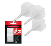 Target Darts K Flex Fléchettes et Arbres Intégrés, No.2 Blanc (Court) | Pack de 3 Fléchettes Moulées K-Flex - No2, Kflex All in One Flèche et Tige de Fléchettes Moulées | Dart Accessories