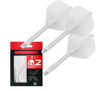 Target Darts K Flex Fléchettes et Arbres Intégrés, No.2 Blanc (Moyen) | Pack de 3 Fléchettes Moulées K-Flex - No2, Kflex All in One Flèche et Tige de Fléchettes Moulées | Dart Accessories
