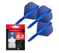 Target Darts K Flex Fléchettes et Arbres Intégrés, No.2 Bleu (Court) | Pack de 3 Fléchettes Moulées K-Flex - No2, Kflex All in One Flèche et Tige de Fléchettes Moulées | Dart Accessories