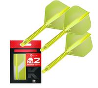 Target Darts K Flex Fléchettes et Arbres Intégrés, No.2 Jaune (Moyen) | Pack de 3 Fléchettes Moulées K-Flex - No2, Kflex All in One Flèche et Tige de Fléchettes Moulées | Dart Accessories