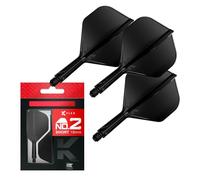 Target Darts K Flex Fléchettes et Arbres Intégrés, No.2 Noir (Court) | Pack de 3 Fléchettes Moulées K-Flex - No2, Kflex All in One Flèche et Tige de Fléchettes Moulées | Dart Accessories