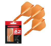 Target Darts K Flex Fléchettes et Arbres Intégrés, No.2 Orange (Court) | Pack de 3 Fléchettes Moulées K-Flex - No2, Kflex All in One Flèche et Tige de Fléchettes Moulées | Dart Accessories