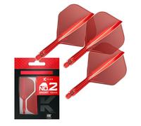 Target Darts K Flex Fléchettes et Arbres Intégrés, No.2 Rouge (Court) | Pack de 3 Fléchettes Moulées K-Flex - No2, Kflex All in One Flèche et Tige de Fléchettes Moulées | Dart Accessories