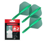 Target Darts K Flex Fléchettes et Arbres Intégrés, No.2 Vert (Court) | Pack de 3 Fléchettes Moulées K-Flex - No2, Kflex All in One Flèche et Tige de Fléchettes Moulées | Dart Accessories