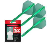 Target Darts K Flex Fléchettes et Arbres Intégrés, No.2 Vert (Moyen) | Pack de 3 Fléchettes Moulées K-Flex - No2, Kflex All in One Flèche et Tige de Fléchettes Moulées | Dart Accessories