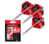 Target Darts K-Flex Game Over/Press Start/You Win Fléchettes Ailettes et Arbres, N° 2 | Lot de 3 Systèmes Intégrés Kflex Vol et Arbre, Tige Moulée Tout-en-Un - Court/Intermédiaire/Moyen | Accessoires