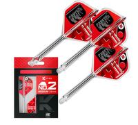 Target Darts K-Flex Game Over/Press Start/You Win Fléchettes Ailettes et Arbres, N° 2 | Lot de 3 Systèmes Intégrés Kflex Vol et Arbre, Tige Moulée Tout-en-Un - Court/Intermédiaire/Moyen | Accessoires