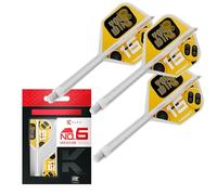 Target Darts K-Flex Game Over/Press Start/You Win Fléchettes Ailettes et Arbres, N° 6 | Lot de 3 Systèmes Intégrés Kflex Vol et Arbre, Tige Moulée Tout-en-Un - Court/Intermédiaire/Moyen | Accessoires