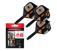 Target Darts K-Flex Game Over/Press Start/You Win Fléchettes Ailettes et Arbres, N° 6 | Lot de 3 Systèmes Intégrés Kflex Vol et Arbre, Tige Moulée Tout-en-Un - Court/Intermédiaire/Moyen | Accessoires