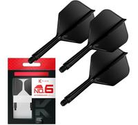 Target Darts K-Flex No.6 Ailettes et Tiges Intégrées pour Fléchettes - Intermédiaire 26mm, Noir, Lot de 3, 2BA