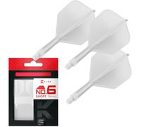 Target Darts K Flex Integrated Dart Flights and Shafts, No.6 Blanc (Court) | Lot de 3 K-Flex - No6, Kflex All in One Moulded Dart Flight & Stem | Professional Dart Accessories