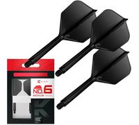Target Darts K-Flex No.6 Flights et Shafts Intégrés - Noir Moyen (33mm)