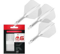 Target Darts K Flex Integrated Dart Flights and Shafts, No.6 Clear (Court) | Lot de 3 K-Flex - No6, Kflex All in One Moulded Dart Flight & Stem | Professional Dart Accessories