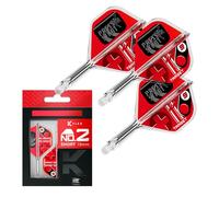 Target Darts K-Flex Press Start Fléchettes Ailettes et Arbres, N° 2 (Court, 19mm) | Lot de 3 Systèmes Intégrés Kflex Vol et Arbre, Tige Moulée Tout-en-Un | Professionnels Fléchette Accessoires