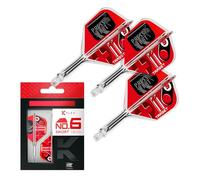 Target Darts K-Flex Press Start Fléchettes Ailettes et Arbres, N° 6 (Court, 19mm) | Lot de 3 Systèmes Intégrés Kflex Vol et Arbre, Tige Moulée Tout-en-Un | Professionnels Fléchette Accessoires