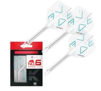 Target Darts K-Flex Rove Ailes et tiges de Fléchettes, N° 6 (Moyen, 33mm) | Lot de 3 Système Intégré d'ailes et de Tiges Kflex, Moulée Tout-en-Un Tige | Accessoires Professionnels Fléchettes
