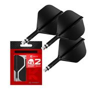 Target Darts K-Shift N° 2 Intégrés Vols et Arbres | K Shift N° 2 Système Vol et Arbre, Noir - K-Flex Court Shift Spin Base, Accessoires de Fléchettes Professionnels