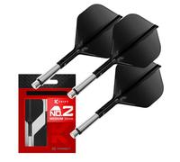 Target Darts K-Shift N° 2 Intégrés Vols et Arbres | K Shift N° 2 Système Vol et Arbre, Noir - K-Flex Moyen Shift Spin Base, Accessoires de Fléchettes Professionnels