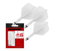 Target Darts K-Shift N° 6 Intégrés Vols et Arbres | K Shift N° 6 Système Vol et Arbre, Blanc - K-Flex Court Shift Spin Base, Accessoires de Fléchettes Professionnels