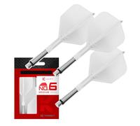 Target Darts K-Shift N° 6 Intégrés Vols et Arbres | K Shift N° 6 Système Vol et Arbre, Blanc/Transparent/Noir - K-Flex Court/Intermédiaire/Moyen Shift Spin Base, Accessoires Fléchettes Professionnels
