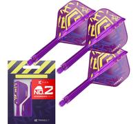 Target Darts Luke Littler Champion du Monde K Flex Flights and Shaft System, No.2 | Le Nuke 2025 Edition Kflex, Tous dans Un Volutes et Tiges Intégrés (Pack de 3) - Moyen, 33mm