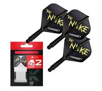 Target Darts Luke Littler Ailettes et Système d'arbre, No.2/No.6 | Pack de 3 Ailettes Kflex All in One, The Nuke Player Edition Accessoires de Fléchettes | Fléchettes K-Flex Court/Intermédiaire/Moyen