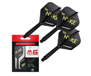 Target Darts Luke Littler Ailettes et Système d'arbre, No.2/No.6 | Pack de 3 Ailettes Kflex All in One, The Nuke Player Edition Accessoires de Fléchettes | Fléchettes K-Flex Court/Intermédiaire/Moyen