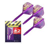 Target Darts Luke Littler Champion du Monde K Flex Flights and Shaft System, No.2 | Le Nuke 2025 Edition Kflex, Tous dans Un Volutes et Tiges Intégrés (Pack de 3) - Moyen, 33mm