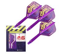 Target Darts Luke Littler Champion du Monde K Flex Flights and Shaft System, No.2/No.6 | Le Nuke 2025 Edition Kflex, Tous dans Un Volutes et Tiges Intégrés (Pack de 3) - Court/Intermédiaire/Moyen