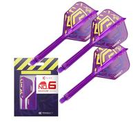 Target Darts Luke Littler Champion du Monde K Flex Flights and Shaft System, No.6 | Le Nuke 2025 Edition Kflex, Tous dans Un Volutes et Tiges Intégrés (Pack de 3) - Moyen, 33mm