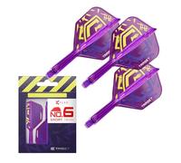 Target Darts Luke Littler Champion du Monde K Flex Flights and Shaft System, No.6 | Le Nuke 2025 Edition Kflex, Tous dans Un Volutes et Tiges Intégrés (Pack de 3) - Court, 19mm
