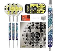 Target Darts Luke Littler Edge Pointe en Acier Swiss Point Dart Set, 22G/23G/24G | 95% Tungstène Darts, “The Nuke” Édition Player avec Portefeuille Takoma, Points de Tir Supplémentaires et Vols N° 2
