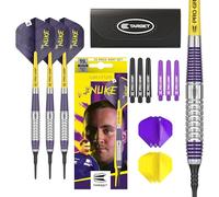 Target Darts Luke Littler Ensemble de Fléchettes à Pointe Souple en Laiton - Fléchettes à Pointe en Pixel 19G, Ensemble de Fléchettes The Nuke Player Edition, Flights de Fléchettes, Flèches et Étui