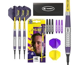 Target Darts Luke Littler Ensemble de Fléchettes à Pointe Souple en Laiton - Fléchettes à Pointe en Pixel 19G, Ensemble de Fléchettes The Nuke Player Edition, Flights de Fléchettes, Flèches et Étui