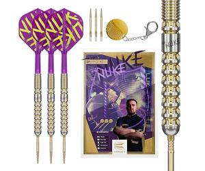 Target Darts Luke Littler Gen 1 Prodigy Fléchettes à Pointe en Acier Swiss Point, Fléchettes en Tungstène à 90%, 23G | Génération 1 Fléchettes à Pointe en Acier Dorées, Sets de Fléchettes