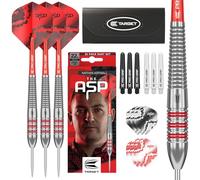 Target Darts Nathan Aspinall Fléchettes en Laiton avec Pointe en Acier, 22G | Fléchettes à Pointe Fixe, Tiges Pro Grip, Ailettes Pro Ultra N° 2, Étui de Rangement et Accessoires Professionnels
