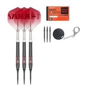 Target Darts Nathan Aspinall Pointe en Acier 95K Fléchettes Set, 24G | 95% Tungstène Fléchettes, K-Flex N°2 Volants et Arbres, Swiss Storm Noir & SP Outil Inclus | Player Edition Professionnels