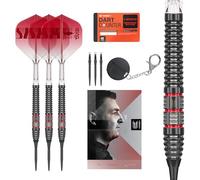 Target Darts Nathan Aspinall Pointe en Acier 95K Fléchettes Set, 24G | 95% Tungstène Fléchettes, K-Flex N°2 Volants et Arbres, Swiss Storm Noir & SP Outil Inclus | Player Edition Professionnels