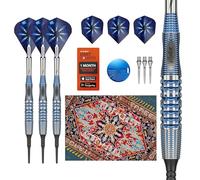 Target Darts Phil Taylor Jeu de Fléchettes Gx2 à Pointe Souple, 18G | Fléchettes 95% Tungstène, Ailettes Pro Ultra N° 6/Vapor S et Tiges Power Titanium, Pointes Pixel | Ensemble de Fléchettes