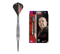 Target Darts Phil Taylor Power 9-Five Gen 7 22G 95% Tungsten Swiss Point Steel Tip Darts Set Acier Mixte, Gris, Noir et Rouge, 22 g