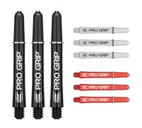 Target Darts Pro Grip Shafts - Set of 9 | 3 Colours, Black/White/Red | Intermédiaire, 41mm | Dart Stems, Accessoires de fléchettes Professionnels, 2BA Shaft Multipack avec Anneaux